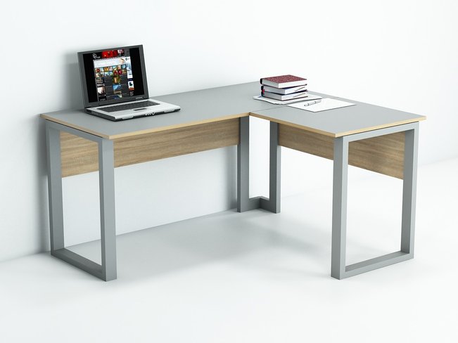 Компьютерный стол Гамма-стиль БК-1Т 1600х1200х750 ДСП 16 мм Серый/Дуб Сонома, 1600, 1200, 750