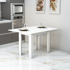 Кухонный обеденный стол раскладной Завтрак 900х600(1200х900) Белый Гамма стиль, 600, 900, 750, 1200