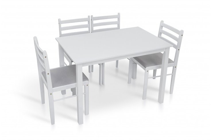 Обідній стіл зі стільцями Джерсі (кухонний стіл 110х70 см + 4 стільці) білий Мікс Меблі, 1100, 700, 740