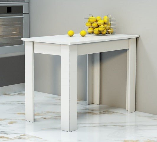Обеденный Кухонный стол не раскладной 900х600 Белый Гамма стиль, 900, 600, 750
