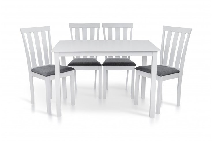 Кухонний комплект стіл зі стільцями Юджин (стіл 110х70 см + 4 стільці) білий Мікс Меблі, 1100, 700, 740