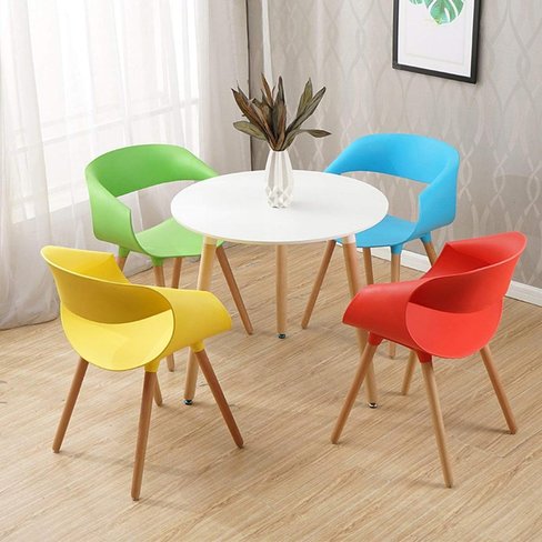 Круглый кухонный обеденный стол на деревянных ножках Сириус МДФ D=600 Белый Микс Мебель, 600, 600, 750