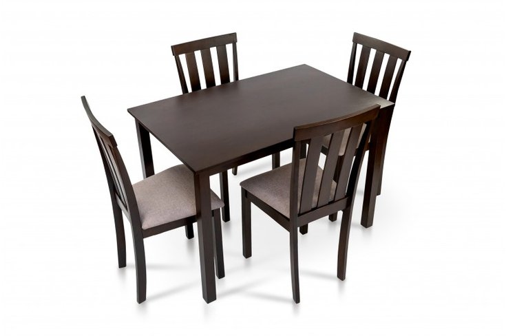 Кухонний комплект стіл зі стільцями Юджин (стіл 110х70 см + 4 стільці) Темний горіх Мікс Меблі, 1100, 700, 740