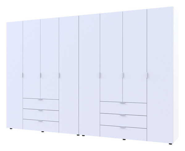 Шкаф для одежды Гелар Белый 4+4 двери ДСП 310х49,5х203,4 (42002121), 3100, 495, 2034