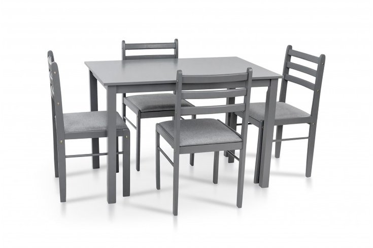 Обідній стіл зі стільцями Джерсі (кухонний стіл 110х70 см + 4 стільці) Сірий Мікс Меблі, 1100, 700, 740