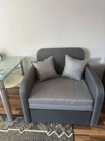 Кресло-диван раскладной односпальный Микс Мебель Карлсон 0,8 Серый/Светло-серый (Аляска 97/08)