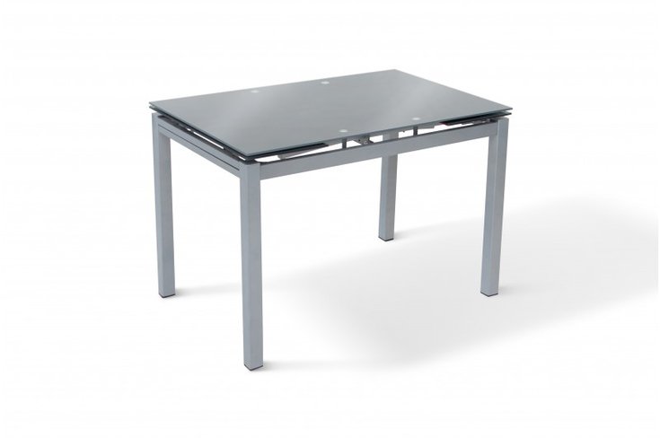 Стеклянный кухонный стол раскладной Венди 800х650 (1300х650) Серый Микс Мебель, 1300, 650, 750