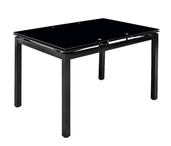 Раскладной стеклянный кухонный стол Венди 1100х700 (1700х700) Черный Микс Мебель, 1100, 700, 750