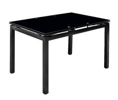Розкладний скляний кухонний стіл Венді 800х650 (1300х650) Чорний Мікс Меблі, 1300, 650, 750