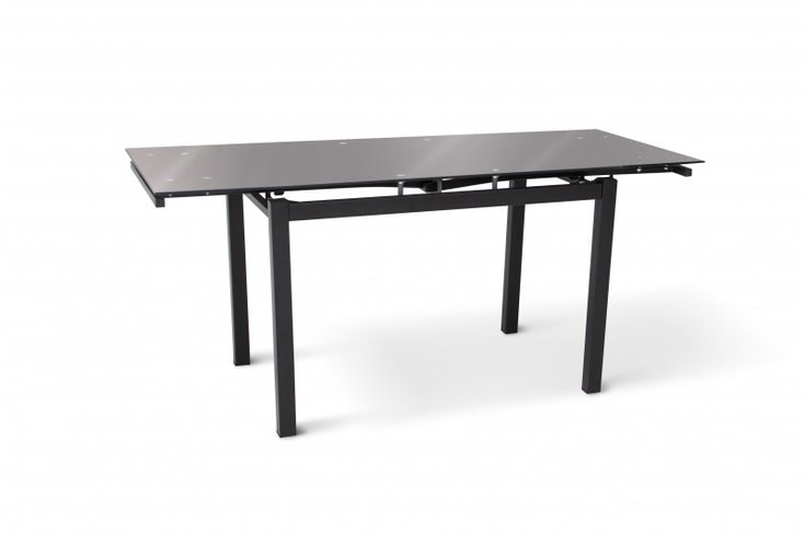 Раскладной стеклянный кухонный стол Венди 800х650 (1300х650) Черный Микс Мебель, 1300, 650, 750