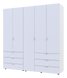 Шафа для одягу Гелар комплект Doros Білий 2+3 двері ДСП 193,7х49,5х203,4 (42002116), 1937, 2034, 495