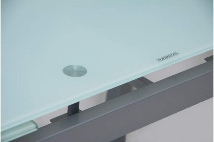Раскладной кухонный стеклянный стол Венди 1100х700 (1700х700) Белый Микс Мебель, 1100, 700, 750