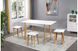 Комплект кухонный обеденный стол с табуретками Мираж (стол раскладной 980(1300)х680 + 3 табурета) Натуральный/Белый Микс Мебель, 1300, 600, 750, 980