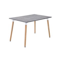 Стол кухонный с деревянными ногами 1000х700 МДФ Везувий Бетон серый, 1000, 700, 750