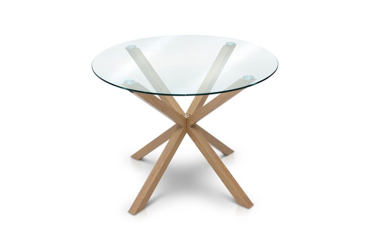 Круглый стеклянный кухонный обеденный стол Джин D=1000 Микс Мебель, 1000, 1000, 750