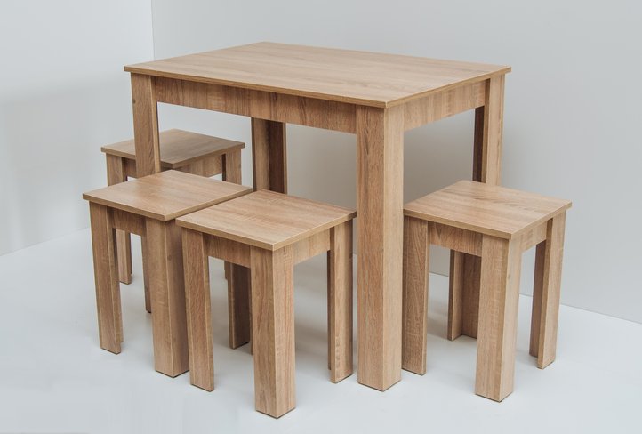 Обеденный Кухонный стол не раскладной 900х600 Дуб Сонома Гамма стиль, 900, 600, 750