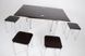 Кухонный комплект стол Тавол Ретта раскладной + 4 табурета Венге, Венге темний, 800, 600, 750