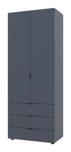 Шкаф для одежды Гелар Графит 2 двери ДСП 77,5х49,5х203,4 (80737023), 775, 2034, 495