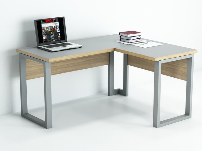 Комп'ютерний стіл Гамма-стиль БК-1 1600х1400х750 ДСП 16 мм Сірий/Дуб Сонома, 1600, 1400, 750