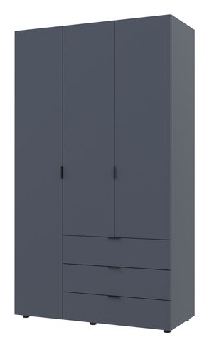 Шкаф для одежды Гелар Doros Графит 3 двери ДСП 116,2х49,5х203,4 (80737074 ), 1162, 2034, 495