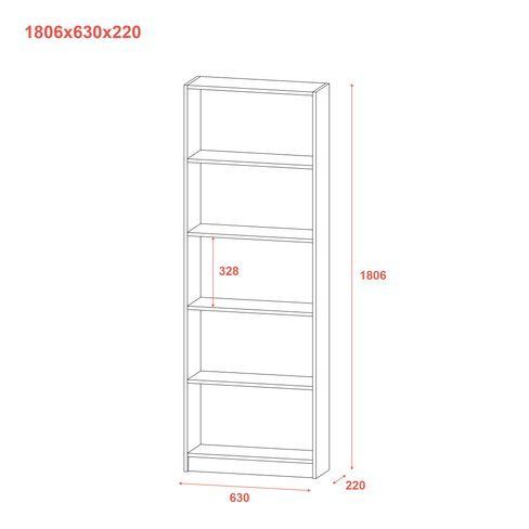 Этажерка 5-ти уровневая 630х220х1800 Doros, Графит, Графит