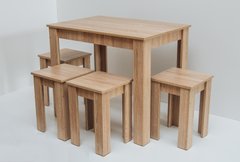 Комплект Кухонный обеденный стол с табуретками (стол 900х600+ 4 табурета) Дуб сонома Гамма стиль, 900, 600, 750