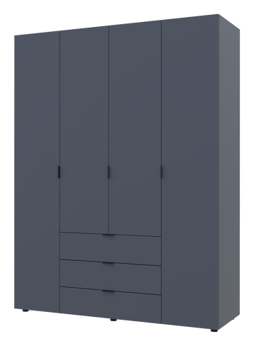 Шкаф для одежды Гелар Doros Графит 4 двери ДСП 155х49,5х203,4 (80737075), 1550, 2034, 495