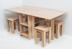 Комплект кухонный обеденный стол с табуретками Гамма стиль СК-4Т (стол 900х410(1775*900)+4табурета) Дуб сонома, Дуб сонома, 1775, 900, 750