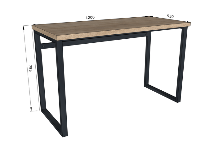 Комп'ютерний стіл мінімалістичний на металевих ніжках Moreli MX-0001 1100х536х760 ДСП Бетон, 1100, 536, 760