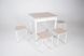Розкладний стіл Тавол Гранди + 4 табурета з металевими білими ногами Ясень, Ясень+білий, 800, 700, 750