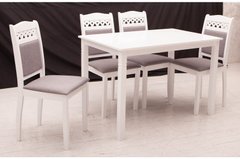 Комплект обідній Бродвей білий 110х70 см (стіл + 4 стільці) Мікс Меблі, 1100, 700, 740