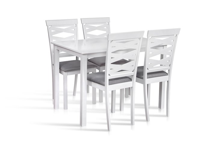 Обідній стіл зі стільцями Бруклін (кухонний стіл 110х70 см + 4 стільці) білий Мікс Меблі, 1100, 700, 740