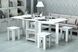 Комплект кухонний обідній стіл з табуретками Гамма стиль СК-4Т (стіл 900х410(1775*900)+ 4 табурети) Білий, Білий, 1775, 900, 750