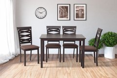 Комплект обеденный стол со стульями Бруклин (кухонный стол 110х70 см + 4 стула) венге-шоколад Микс Мебель, 1100, 700, 740