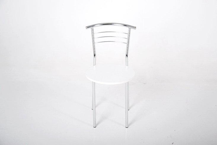 Кухонный комплект Тавол Ретта 80см х 60см ножки металл хром (Стол не раскладной + 3 стула) Белый, Белый, 800, 600, 750