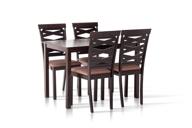 Комплект обідній стіл зі стільцями Бруклін (кухонний стіл 110х70 см + 4 стільці) венге-шоколад Мікс Меблі, 1100, 700, 740