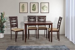 Комплект обеденный стол со стульями Бруклин (кухонный стол 110х70 см + 4 стула) темный орех Микс Мебель, 1100, 700, 740