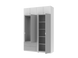 Шкаф для одежды Лукас Белый/Белый/Серый 160х50х240 (80737068), 1600, 2400, 500