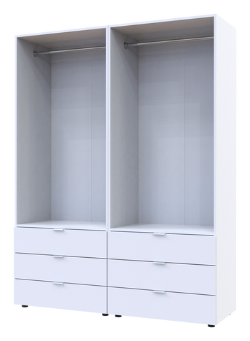 Шафа для одягу Гелар комплект Doros Білий 2+2 двері ДСП 155х49,5х203,4 (42002117), 1550, 2034, 495