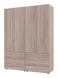 Шафа для одягу Гелар комплект Doros Дуб сонома 2+2 двері ДСП 155х49,5х203,4 (42002123), 1550, 2034, 495