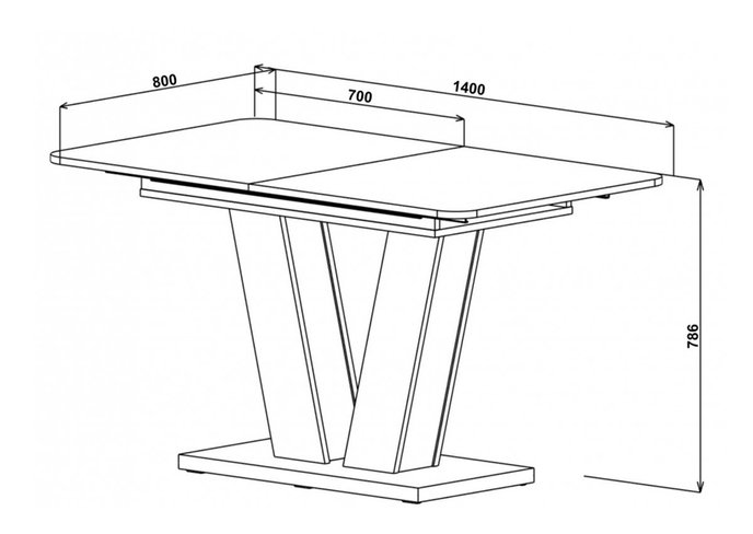 Стол кухонный обеденный раскладной Intarsio Torino 1400(1800)x800 Блеквуд Ячменный/Графит, 1800, 800, 786, 1800