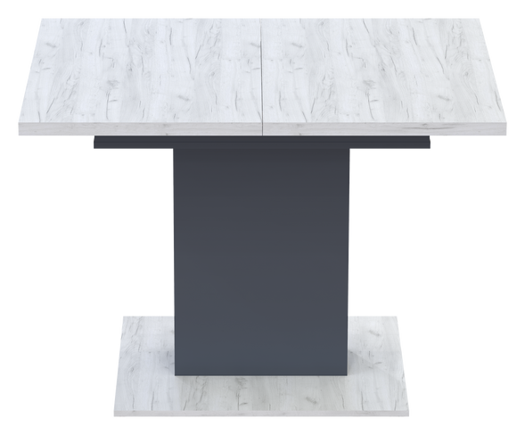 Кухонний стіл розкладний Бостон Дуб Крафт Білий/Графіт 1100(1500)х700х790 (81339368), 1100, 700, 790, 1500